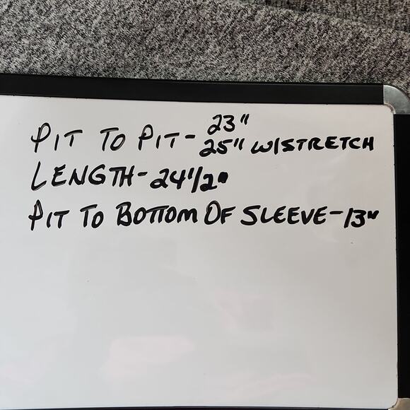 Clara Sun Woo Women's Heathered Gray Sweater Size LG Ruffle Sleeve Neutral USA - Picture 9 of 9